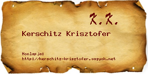 Kerschitz Krisztofer névjegykártya